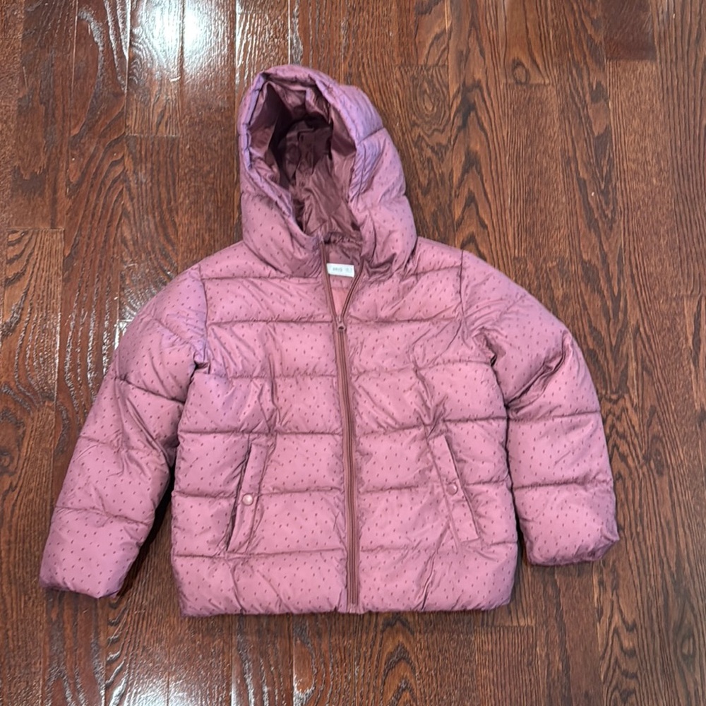 Mango Pink Hooded Puffer Jacket